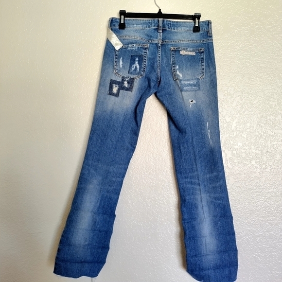 Just Cavalli Distressed patchwork Jeans sz 30 - Picture 2 of 11